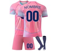 Camiseta de Fútbol Personalizada Niños 2025/2026 - Equipación Completa con Nombre y Número - Incluye Short y Calcetines - Ideal para Entrenamiento y Partidos A