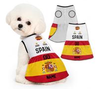 Camiseta de fútbol Personalizada para Perros en el día del Partido 2026 Jersey con Nombre Equipo y número, una Prenda cómoda Transpirable para Tallas pequeñas Medianas y Grandes (S-Pain)