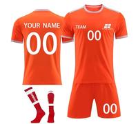 Camiseta de Fútbol Personalizadas para Hombres y Niño, Equipación Futbol Adultos DIY Nombre Número Logotipo con Conjunto V CuelloTop Pantalón Corto y Calcetines