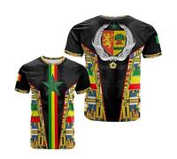 Camiseta de fútbol Senegal 2026, diseño de banderas nacionales, impresión 3D, transpirable, de secado rápido, deportiva, informal, suelta, para hombre, mujer, niños, camiseta, 3#, XS