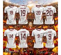 Camiseta de Fútbol Transpirable de Manga Corta para Niños y Adultos, Hombres, Mujeres, Niños y Niñas, del Equipo de Fútbol de España 2026, Blanca, para Fanáticos, en Oferta 20F0708-094-ZKB-W