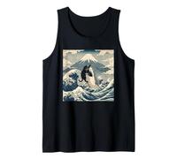 Camiseta De Gato Negro Hai Ukiyo-e Ocean Art Japonés Camiseta sin Mangas