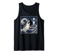 Camiseta De Gato Negro Hai Ukiyo-e Ocean Art Japonés Camiseta sin Mangas