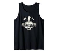 Camiseta de Gimnasio con Barra de Calavera Anti Social Camiseta sin Mangas
