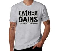 Camiseta de gimnasio para hombre, camiseta divertida de entrenamiento de Father Forgive Me, camiseta de entrenamiento de culturismo, camisa de algodón transpirable, Estilo gris, S