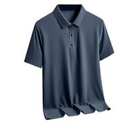 Camiseta de golf para hombre, monocolor, seda de hielo, camiseta de tenis moderna, con botones, suelta, verano, transpirable, camiseta de manga corta, tallas grandes, cómoda, camiseta básica, M-5XL,
