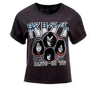 Camiseta de Gran tamaño con Estampado Kiss Alice para Hombre, Camiseta de Verano de algodón Negro (S)