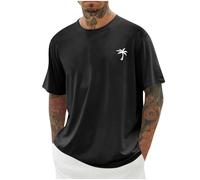 Camiseta de gran tamaño para hombre, con estampado, camiseta holgada para hombre, cuello redondo, manga corta, suelta, de verano, con carta, estampada, ropa de calle, S-5XL, Negro , 5XL