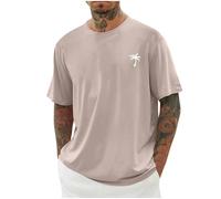 Camiseta de gran tamaño para hombre, con estampado, camiseta holgada para hombre, cuello redondo, manga corta, suelta, de verano, con carta, estampada, ropa de calle, S-5XL, caqui, 5XL