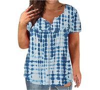 Camiseta de gran tamaño para mujer, cuello de pico, blusa de verano, monocolor, tallas grandes, suelta, manga corta, camiseta informal, blusa larga, ligera, cómoda, camiseta básica, camiseta