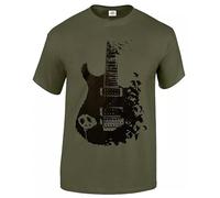 Camiseta de guitarra con banda de Banksy Metal Peace Music Cuervo Goth Tattoo Tee Gift Top 2 Color, Camiseta verde oliva con estampado negro, M