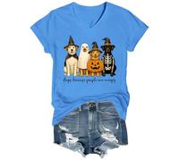 Camiseta de Halloween con texto en inglés «Dogs Because People are Creepy», Carolina Blue-vt-1, L