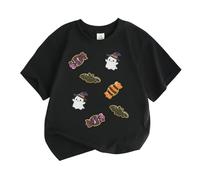 Camiseta de Halloween de calabaza fantome para niño, de manga corta, de manga corta, para disfraz de Halloween y niña, de 3 a 13 años, Le Noir, 12-13 Años