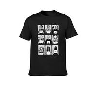 Camiseta de Halloween de miedo de terror de personajes de película asesinos, camiseta negra impresa camiseta gráfica para hombre, Negro , L