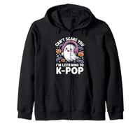 Camiseta de Halloween K-Pop - Ghost Listening to K-Pop Fandom Sudadera con Capucha