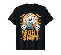 Camiseta de Halloween para Enfermeras, Turno de Noche, Camiseta médica de Enfermera Camiseta
