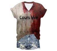 Camiseta de Halloween para mujer, con problemas solucionados, camisa de verano con sangre, estampado sangriento, ropa de calle, carnaval, disfraz de terror, parte superior ligera, transpirable