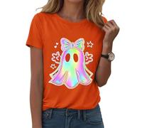 Camiseta de Halloween para mujer, divertida espiritual, parte superior con cuello redondo, camiseta espeluznante boho mística, camiseta de yoga con esqueleto de sirena para clase de yoga, Stylec05