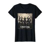 Camiseta de Halloween para Mujer Espeluznante para niñas Ghoul Gang Gothic Witch Camiseta gráfica económica, Mujer, Negro, S