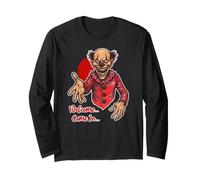 Camiseta de Halloween Welcome In Scary Horror Evil Clown Manga Larga