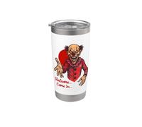 Camiseta de Halloween Welcome In Scary Horror Evil Clown Vaso térmico de acero inoxidable de doble pared