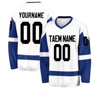 Camiseta de Hockey personalizada,Diseña tu camiseta de Hockey personalizada con tu nombre/equipo/número, Azul Oscuro 6, Talla única