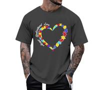 Camiseta de Hombre-Camiseta con Estampado de Pieza de para concienciar sobre aceptación e inclusión Corte Holgado Ideal Uso Diario (Dark Gray, XL)