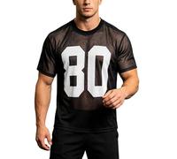 Camiseta de Hombre-Camiseta Masculina Calada con diseño Transparente Ideal para Discoteca Verano Outfit Moderno (Black, S)