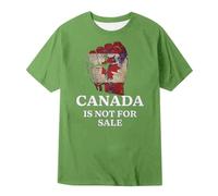 Camiseta de hombre Canada is Not for Sale Design Top Casual de manga corta Ropa Patriótica y Mensaje Moderno, verde, L