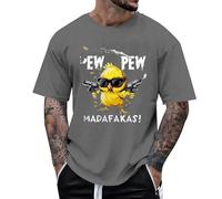 Camiseta de Hombre Casual de Verano de Manga Corta Impreso Pájaro Vuelo Cómodo y Transpirable Superior para Uso Diario Ropa Ligero y Moda, gris, S