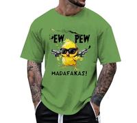 Camiseta de Hombre Casual de Verano de Manga Corta Impreso Pájaro Vuelo Cómodo y Transpirable Superior para Uso Diario Ropa Ligero y Moda, verde, XXL