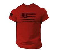 Camiseta de hombre con bandera americana para hombre y hombre, camiseta de golf con bandera americana, transpirable, casual, manga corta