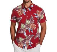 Camiseta de hombre con estampado bohemio para vacaciones y estilo casual - Top o blusa para festival, viaje, verano o aspecto artístico y libre de espíritu, Rojo Ladrillo23, XXL