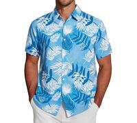 Camiseta de hombre con estampado bohemio para vacaciones y estilo casual - Top o blusa para festival, viaje, verano o aspecto artístico y libre de espíritu, Azul Claro22, 4XL