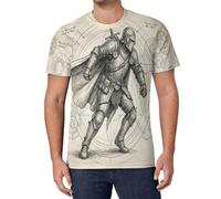 Camiseta De Hombre Con Ilustraciones Caballeros Medievales, Cómoda Camiseta De Poliéster Con Engranajes Líneas, Camisetas De Orgullo Nacional Para Hombre, Desfile Del Orgullo Festival Verano Cotidiano