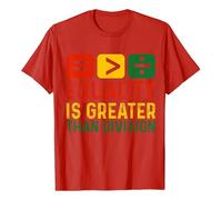 Camiseta de hombre de la igualdad es más grande que la división de matemáticas negro mes camiseta, rojo, L