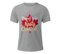 Camiseta de hombre de manga corta con lema humorístico sobre el tema canadiense casual y original para un regalo de padre o abuelo alto, gris claro, M