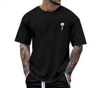 Camiseta de hombre de manga corta para hombre, transpirable, para correr, fitness y gimnasio, retro, estampado de verano, cómodo, transpirable, manga corta, A-le negro, 3XL