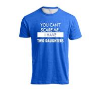 Camiseta de hombre divertida con estampado de papá You Can T Scare I Have Kids de manga corta regalo humor, azul, L