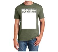 Camiseta de hombre divertida de cumpleaños con signo de mi camiseta para perro y mascota enamorada, estampado casual, ejército verde, XL
