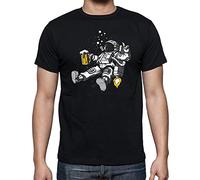 Camiseta de Hombre Espacio Luna Marte Saturno Jupiter Cerveza 021 XL
