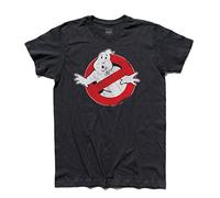 Camiseta de hombre fantasma atrapa fantasmas fantasmas logo película cult años 80 camisa - línea clásica - 100% algodón 185 g/m², Negro , XXL