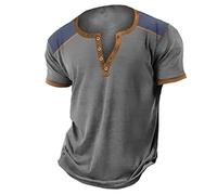 Camiseta de hombre grande y cómoda para hombre, de gran tamaño, estilo retro, gran tamaño, transpirable, informal, para exteriores, tallas grandes, disponibles para un ajuste cómodo, Grey #2, M