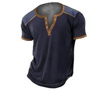 Camiseta de hombre grande y cómoda para hombre, de gran tamaño, estilo retro, gran tamaño, transpirable, informal, para exteriores, tallas grandes, disponibles para un ajuste cómodo, Marina #2, XXXXXL