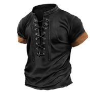 Camiseta de hombre grande y cómoda para hombre, de gran tamaño, estilo retro, gran tamaño, transpirable, informal, para exteriores, tallas grandes, disponibles para un ajuste cómodo, El Negro #1, XL