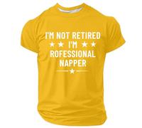 Camiseta de hombre Humor I'm Not Retired I'm Professional Napper, camisetas de manga corta para hombre divertido, tops de deporte Foot, camiseta Slim Fit para jubilado regalo familiar, camiseta diaria