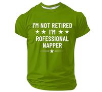 Camiseta de hombre Humor I'm Not Retired I'm Professional Napper, camisetas de manga corta para hombre divertido, tops de deporte Foot, camiseta Slim Fit para jubilado regalo familiar, camiseta diaria