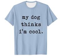Camiseta de hombre Humorística perro padre animal cuello redondo manga corta estilo casual para aficionados cómodo, azul claro, L