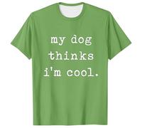 Camiseta de hombre Humorística perro padre animal cuello redondo manga corta estilo casual para aficionados cómodo, verde, L