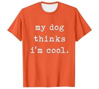 Camiseta de hombre Humorística perro padre animal cuello redondo manga corta estilo casual para aficionados cómodo, naranja, XL